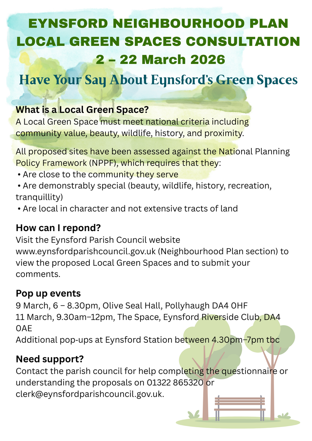 Eynsford Neighbourhood Plan - Local Green Space Consultation